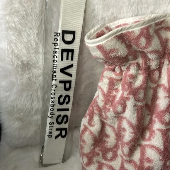 Dior cute pink and cream terry large drawstring bucket bag with pouch - Picture 5 of 17